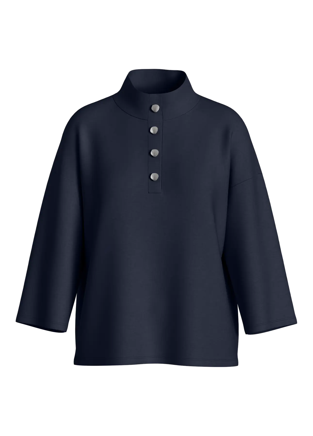 VISIFFI HIGH NECK 3/4 BUTTON TOP