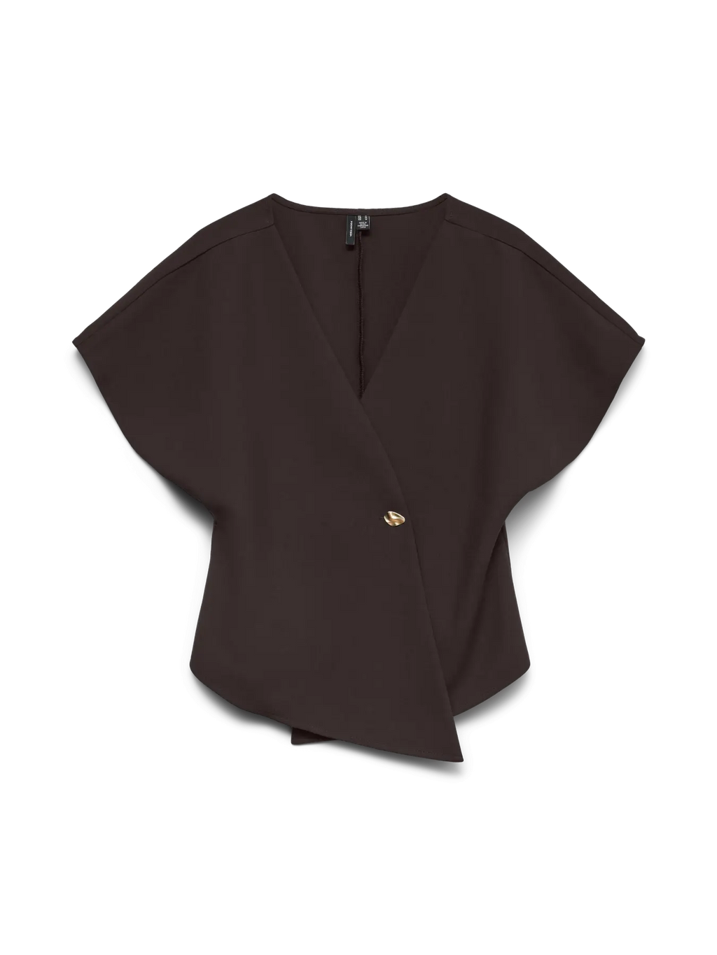 VMSMILLA SONJA SS V-NECK TOP CHOCOLATE TORTE