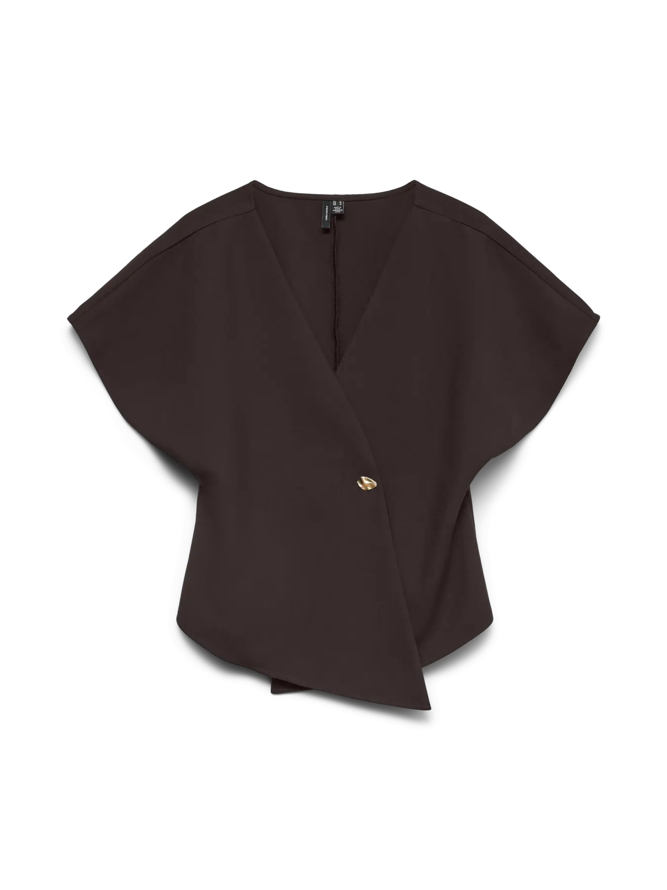 VMSMILLA SONJA SS V-NECK TOP CHOCOLATE TORTE
