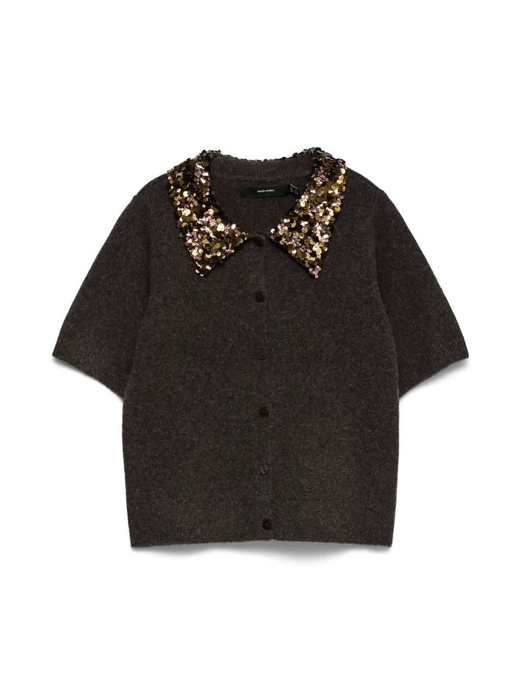 VMJONAH 2/4 O-NECK SEQUINCE COLLAR CARDIGAN
