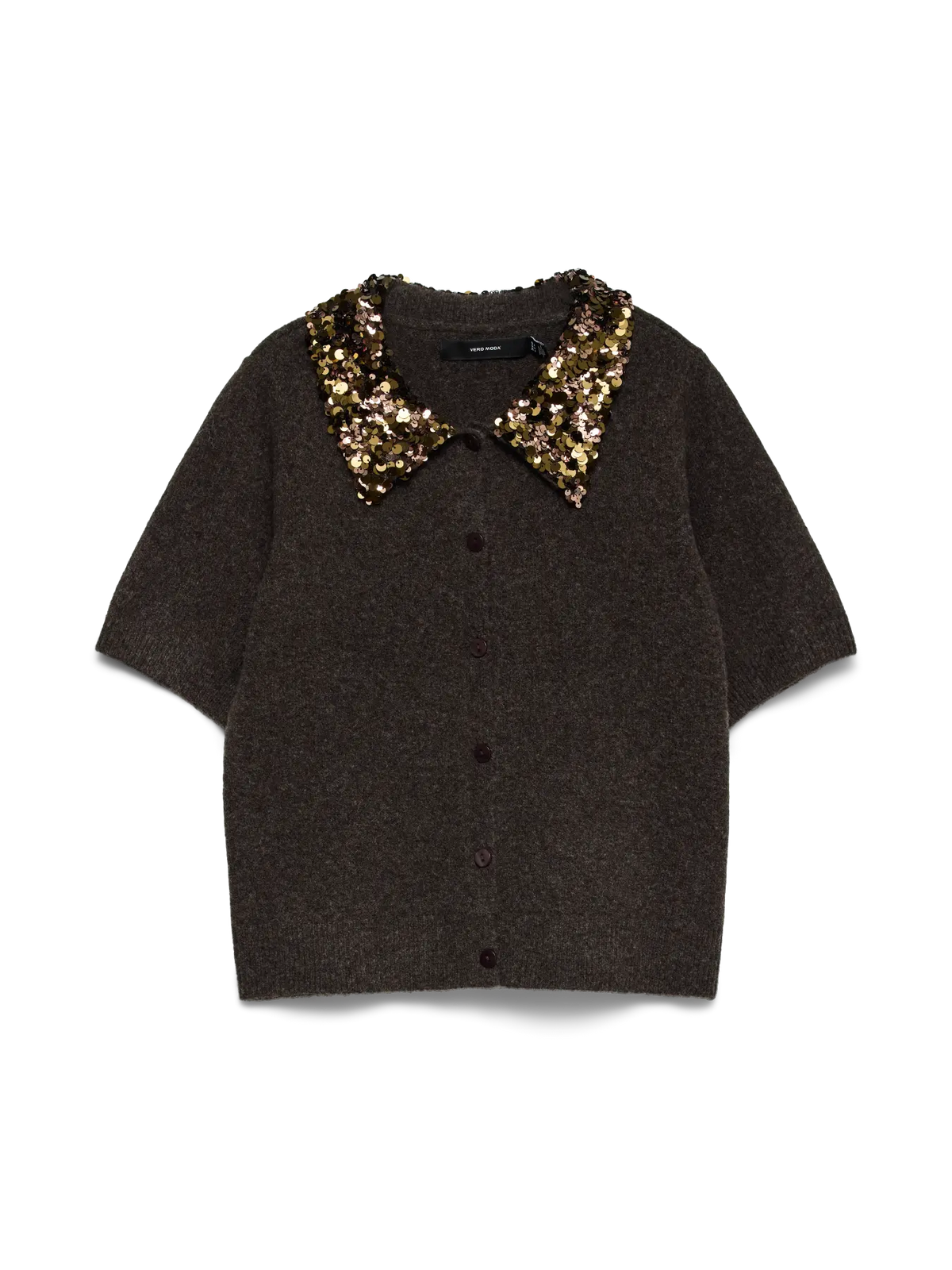 VMJONAH 2/4 O-NECK SEQUINCE COLLAR CARDIGAN